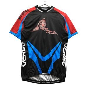 Verge Sports Cycling Jersey Shirt Mens XL Fitted Large Elite Relaxed Black Blue